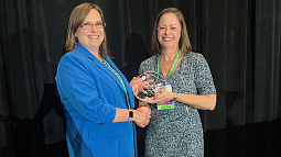Emily Tanner-Smith, PhD accepting SPR Fellow award