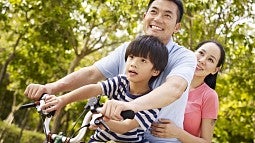 family on bicycle